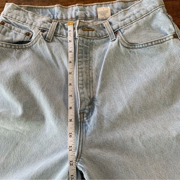 Levis Vintage 521 Made in USA 100% Cotton High Rise Light Wash Jeans Sz 14 - Picture 5 of 7